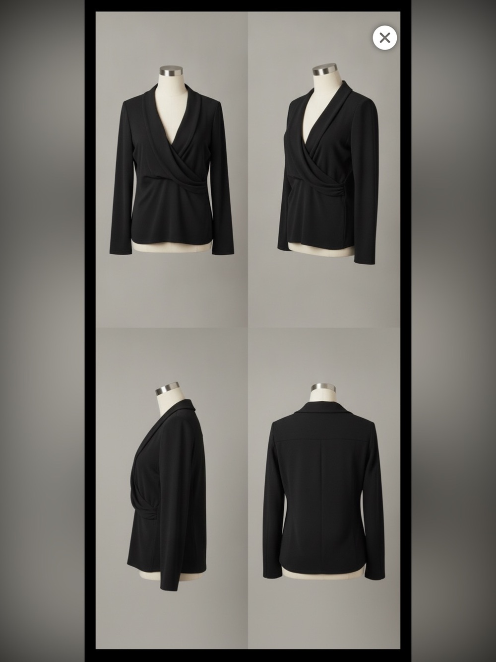 DKNY Elegant Black Drape Blouse
